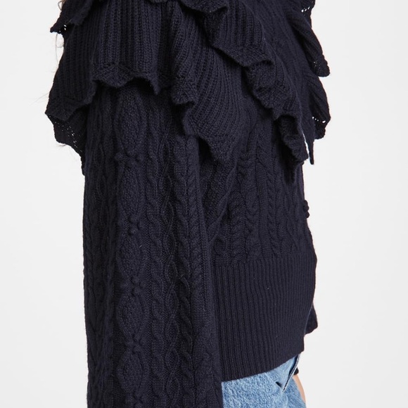 Autumn Cashmere Victorian Cable Knit Ruffled Sweatee - Picture 13 of 16